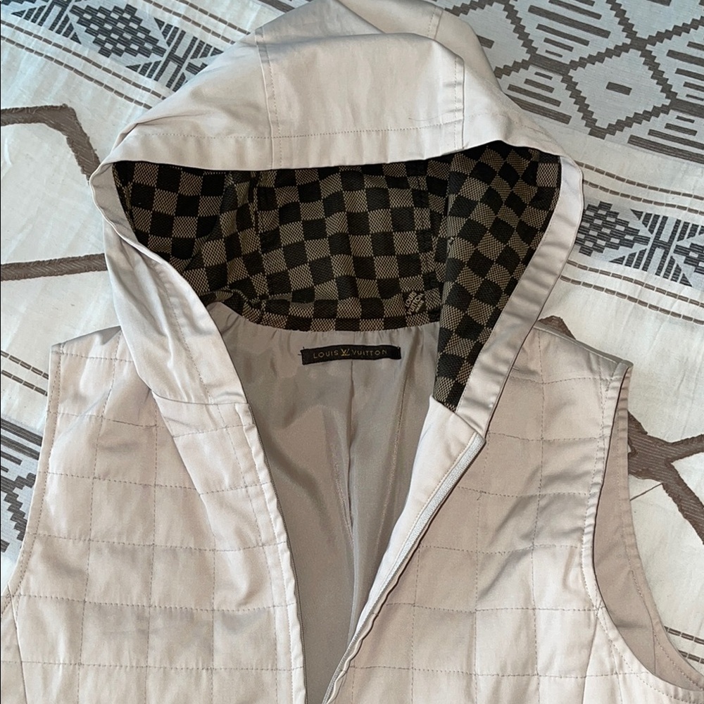 Louis Vuitton Quilted Vest with Checkered Lining